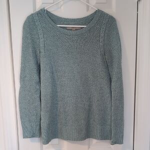 LOFT Light Aqua Crew Neck Sweater